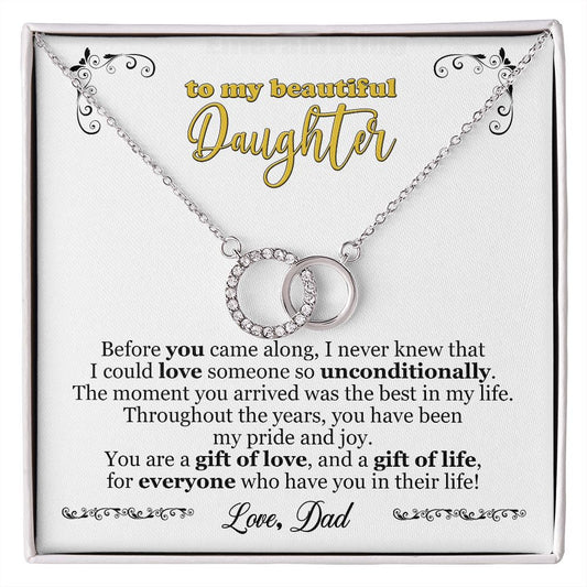 To My Daughter - Unconditional Love - Perfect Pair Necklace