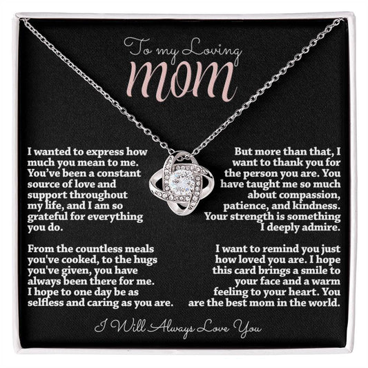 TO MY MOM LOVING LOVE KNOT NECKLACE GIFT SET