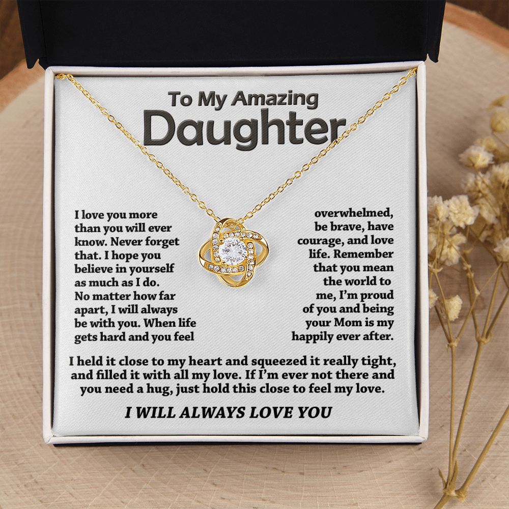 To My Daughter - Close To My Heart - Love Knot Necklace