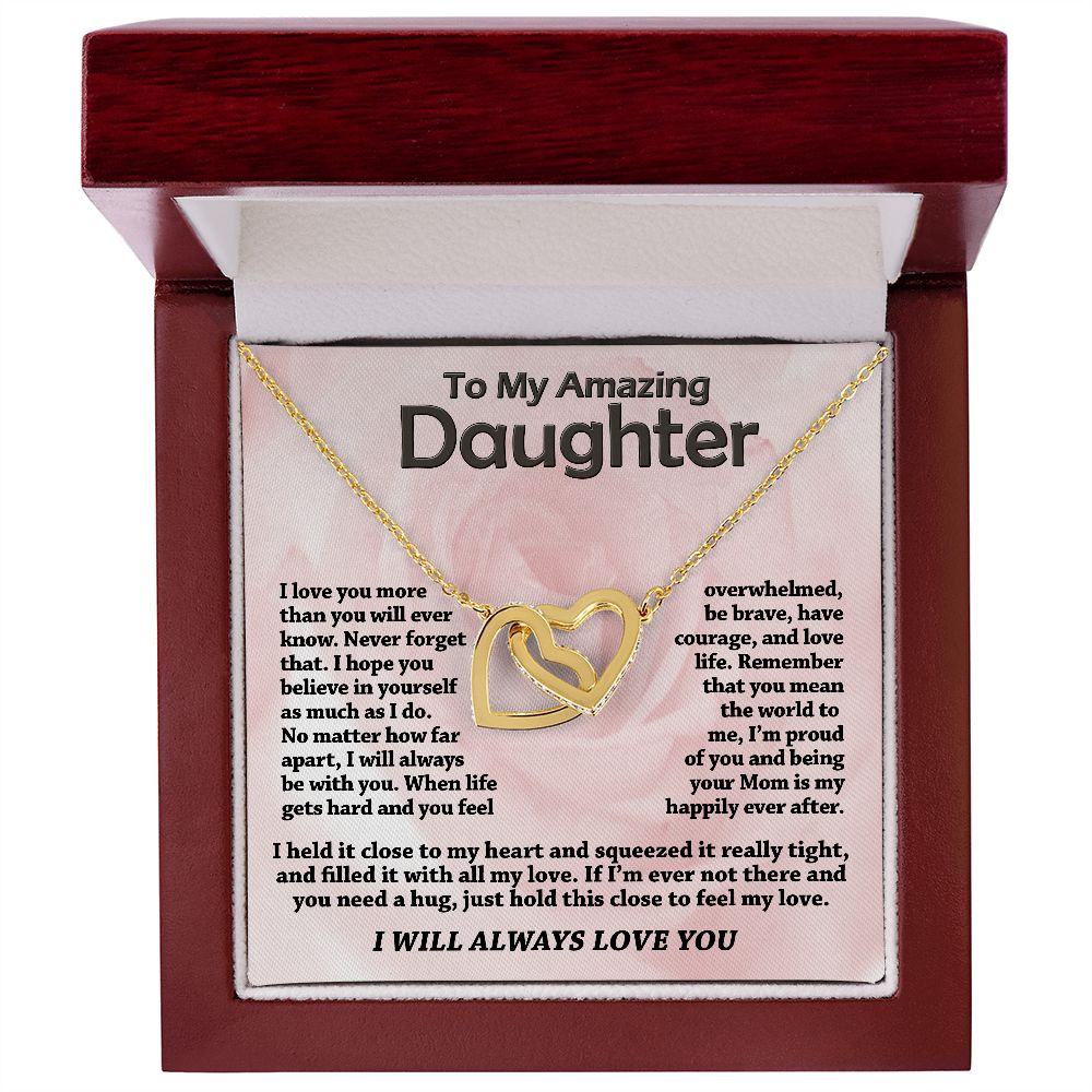 To My Daughter - Close To My Heart - Interlocking Heart  Necklace