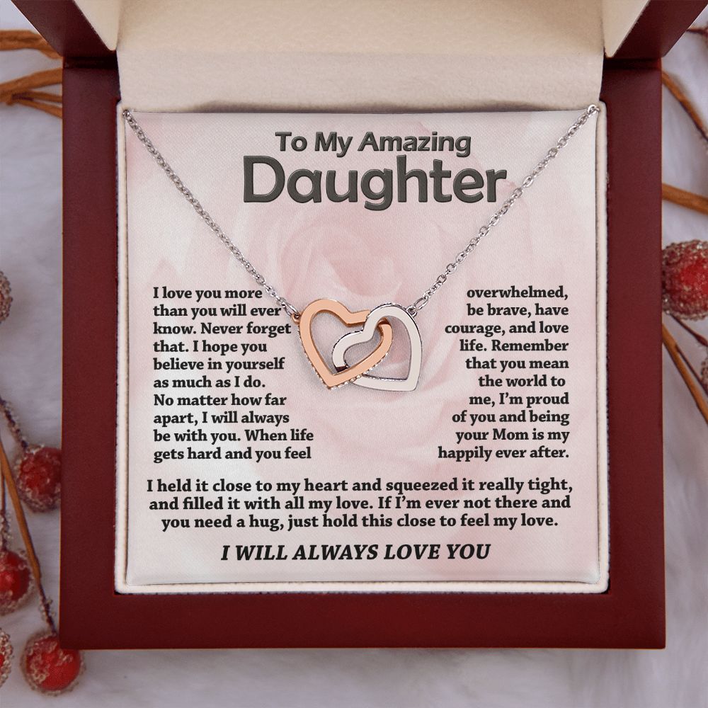 To My Daughter - Close To My Heart - Interlocking Heart  Necklace